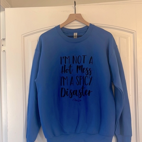 I’m Not A Hot Mess I’m A Spicy Disaster Sweatshirt Medium - Picture 1 of 5